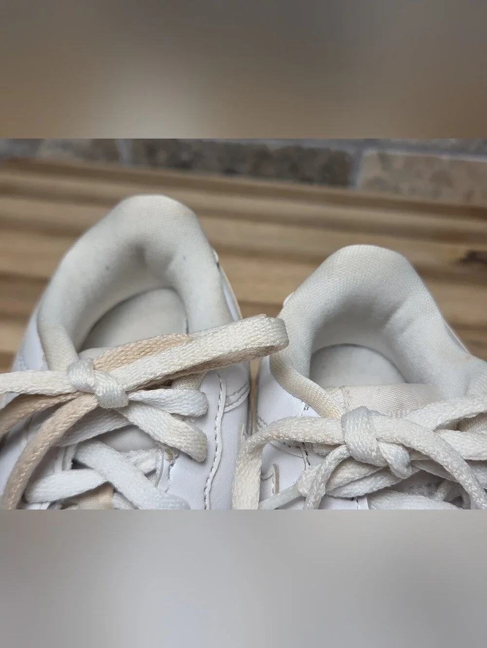 Nike Air Force 1 Kids White Faux Leather Sneakers with Swoosh Size 6 C Toddler